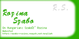 rozina szabo business card